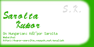 sarolta kupor business card